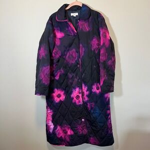 Rachel Comey x Target Floral Quilted Long Coat Pink Purple Abstract XS
